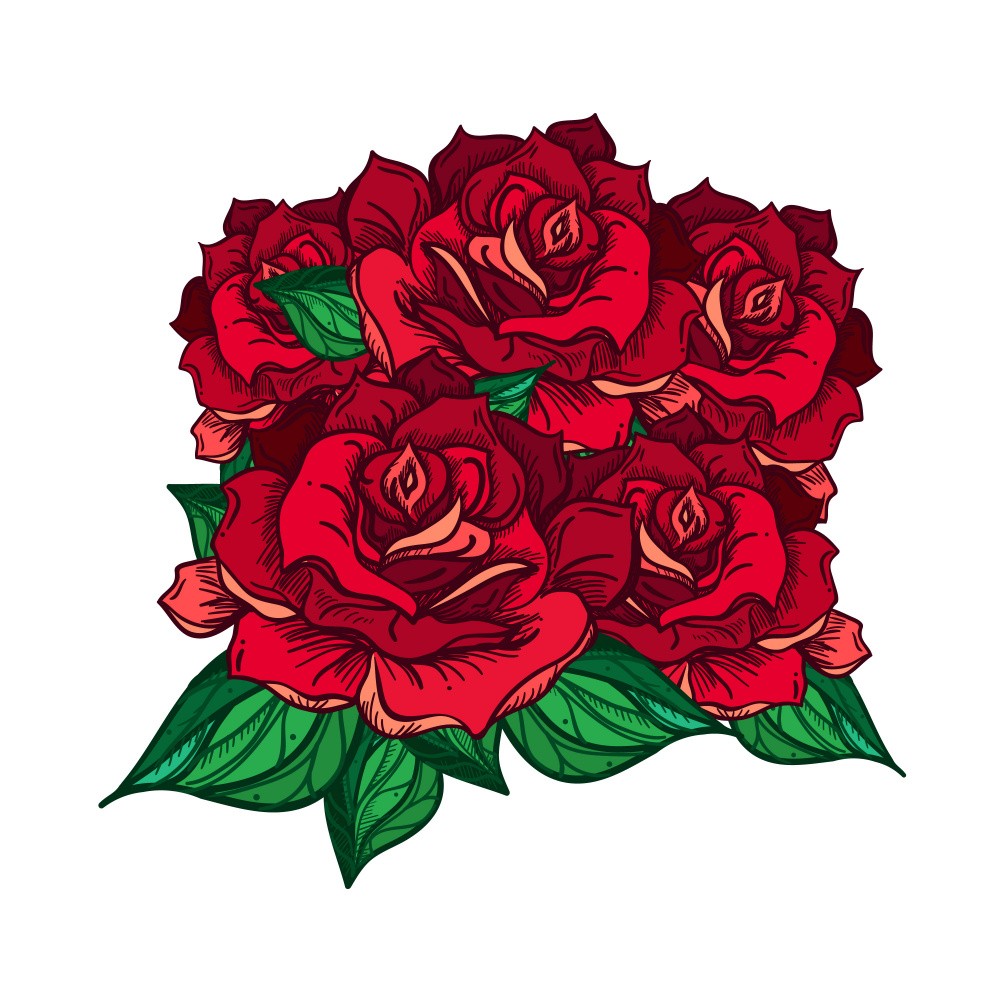 Red Roses and Leaves