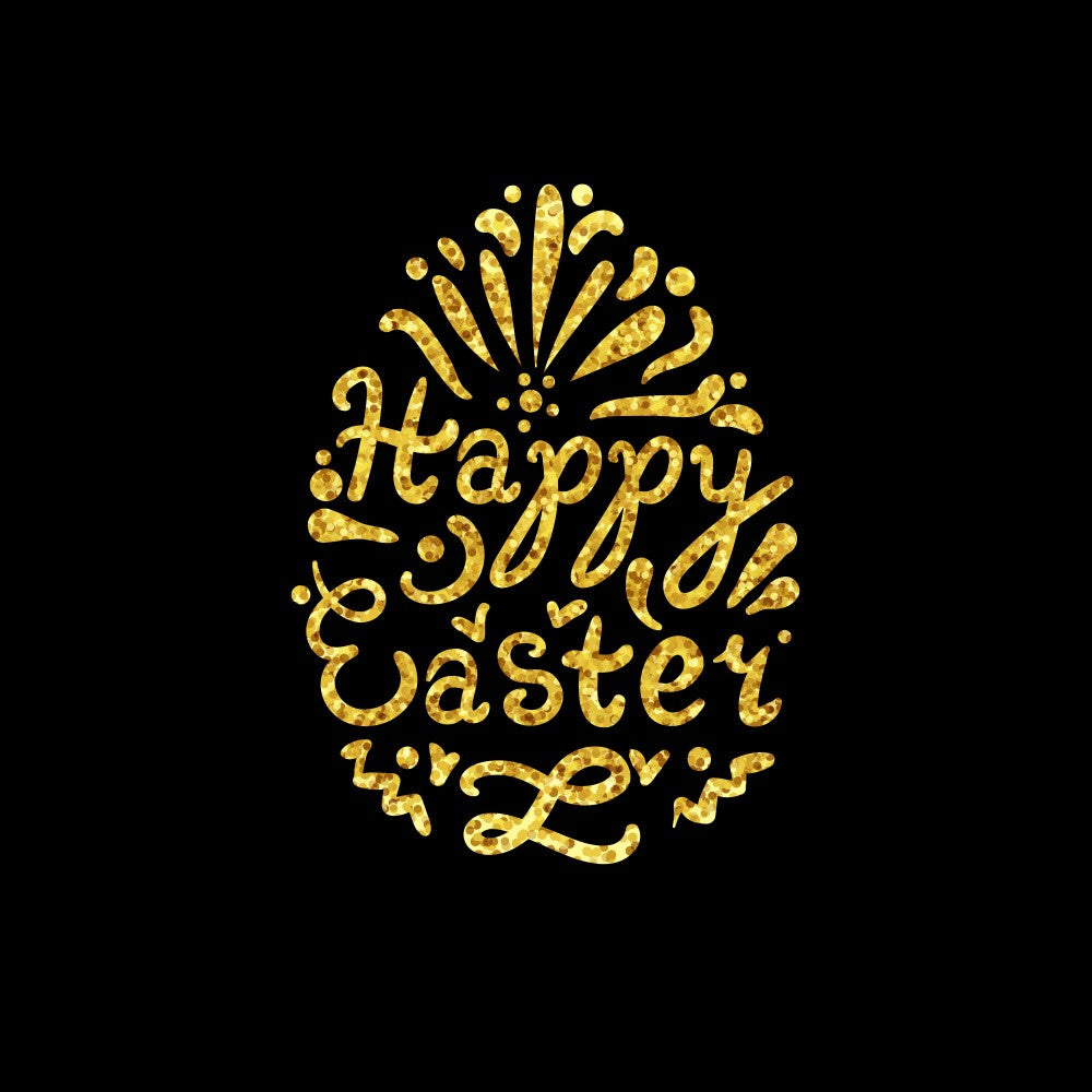 Golden Happy Easter Lettering