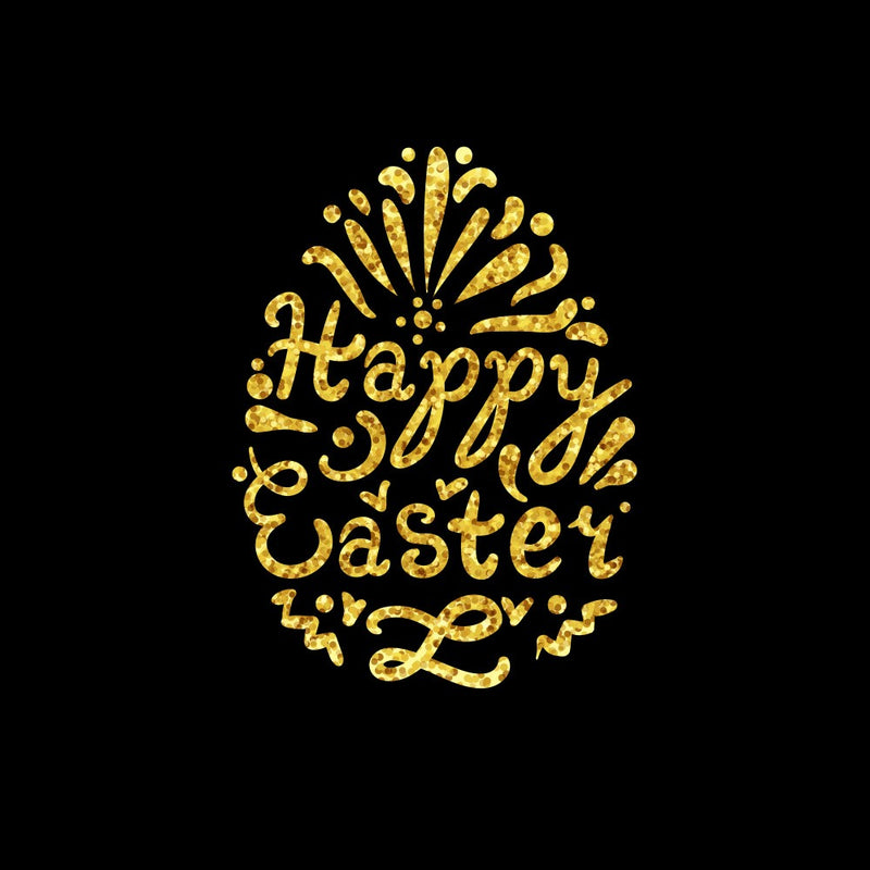 Golden Happy Easter Lettering