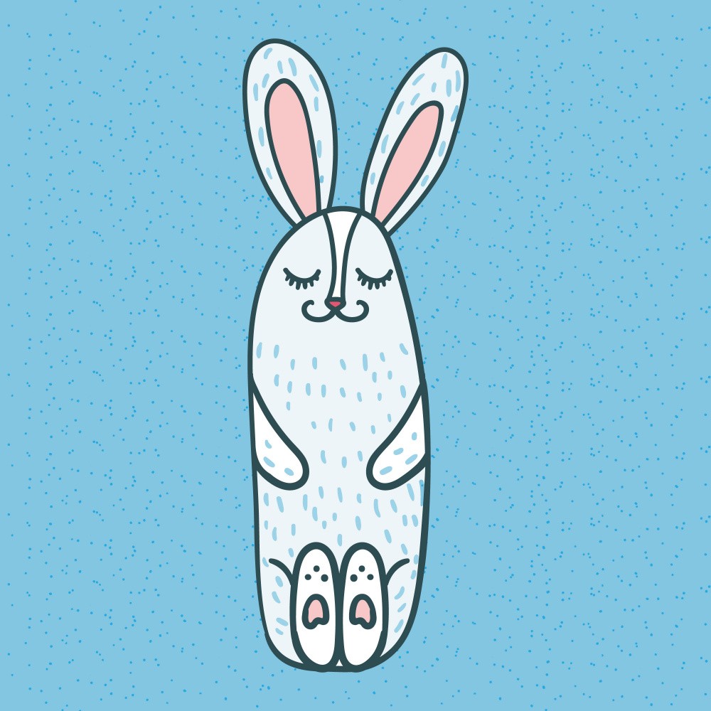 Happy Easter Cartoon Rabbit