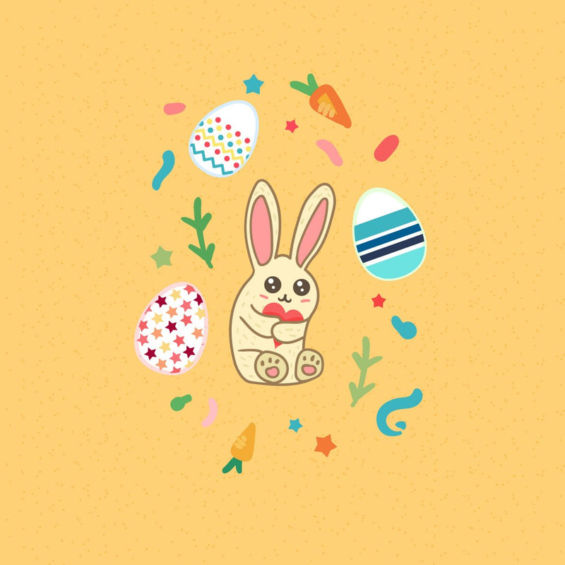 Happy Easter Cartoon Rabbit
