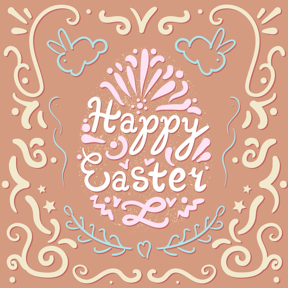 Happy Easter Lettering Art