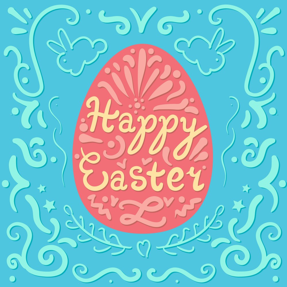 Happy Easter Lettering Art