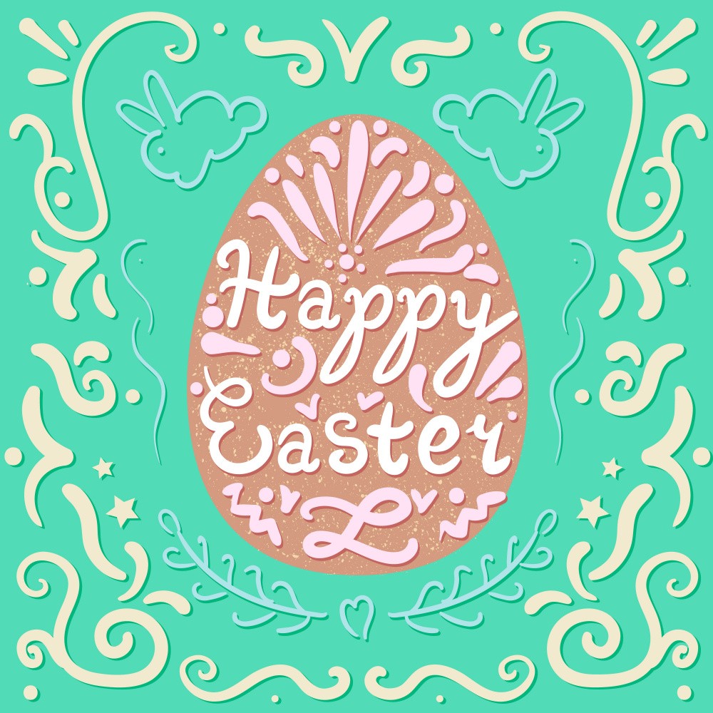 Happy Easter Lettering Art