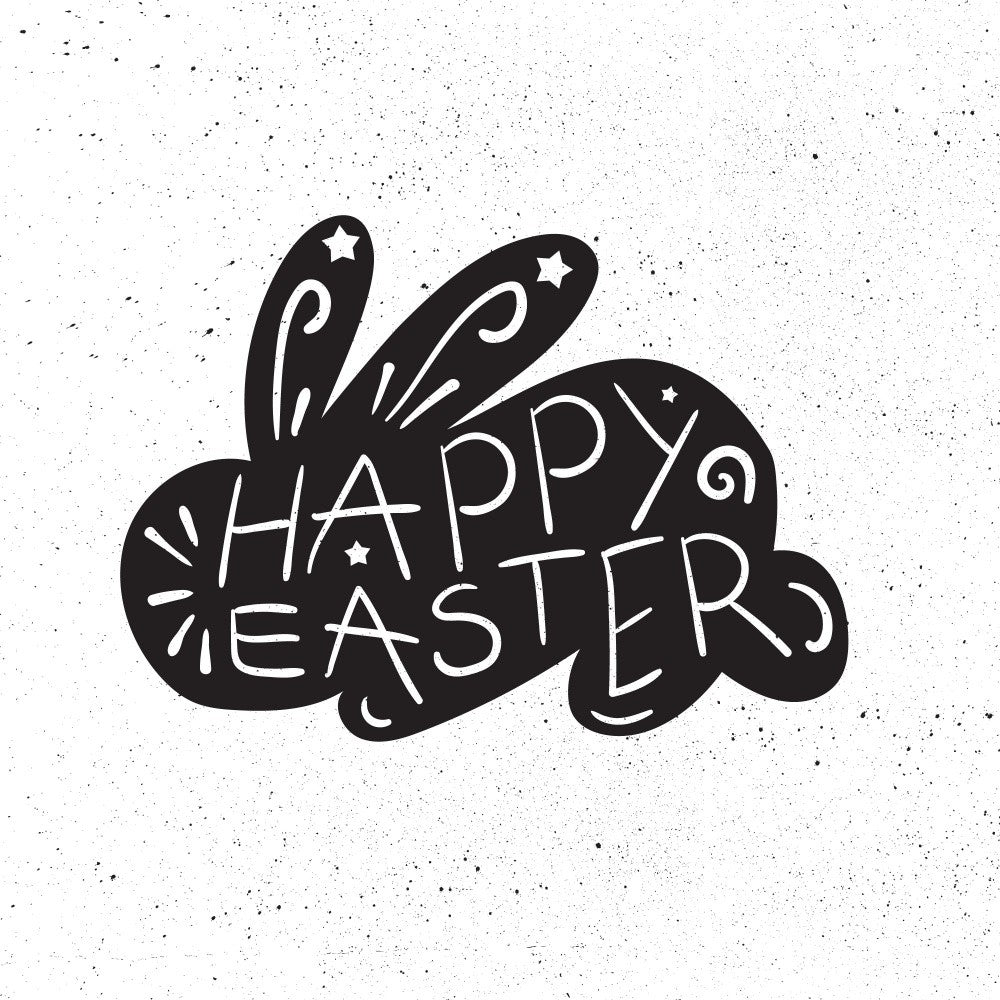 Happy Easter Rabbit Lettering Art
