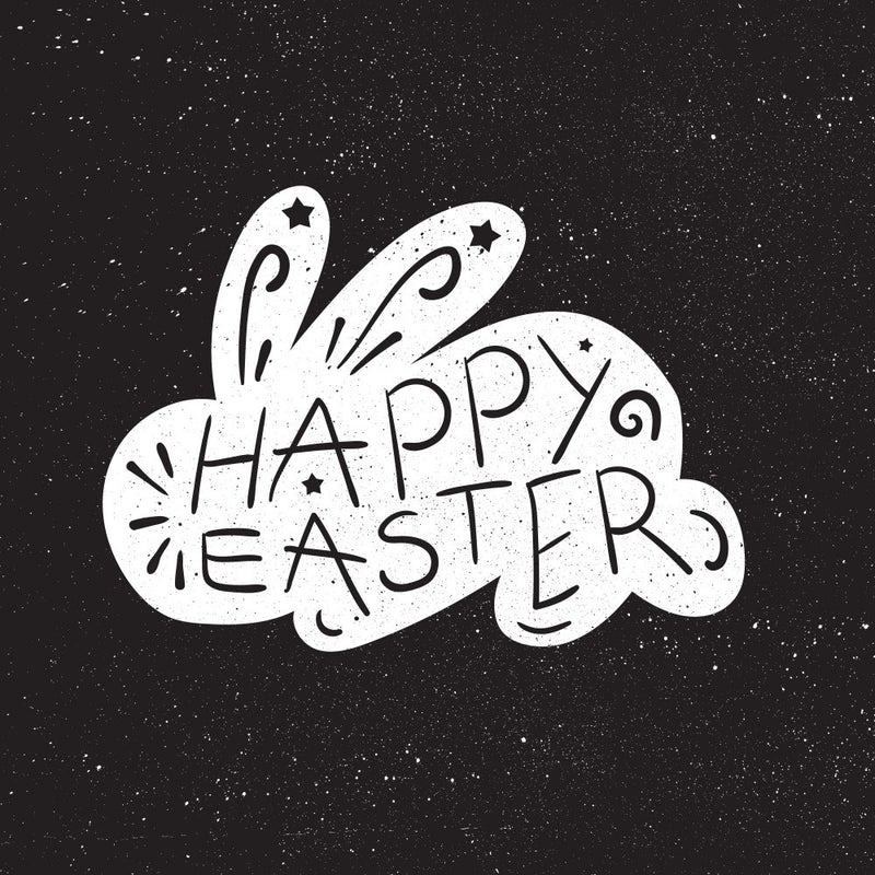 Happy Easter Rabbit Lettering Art