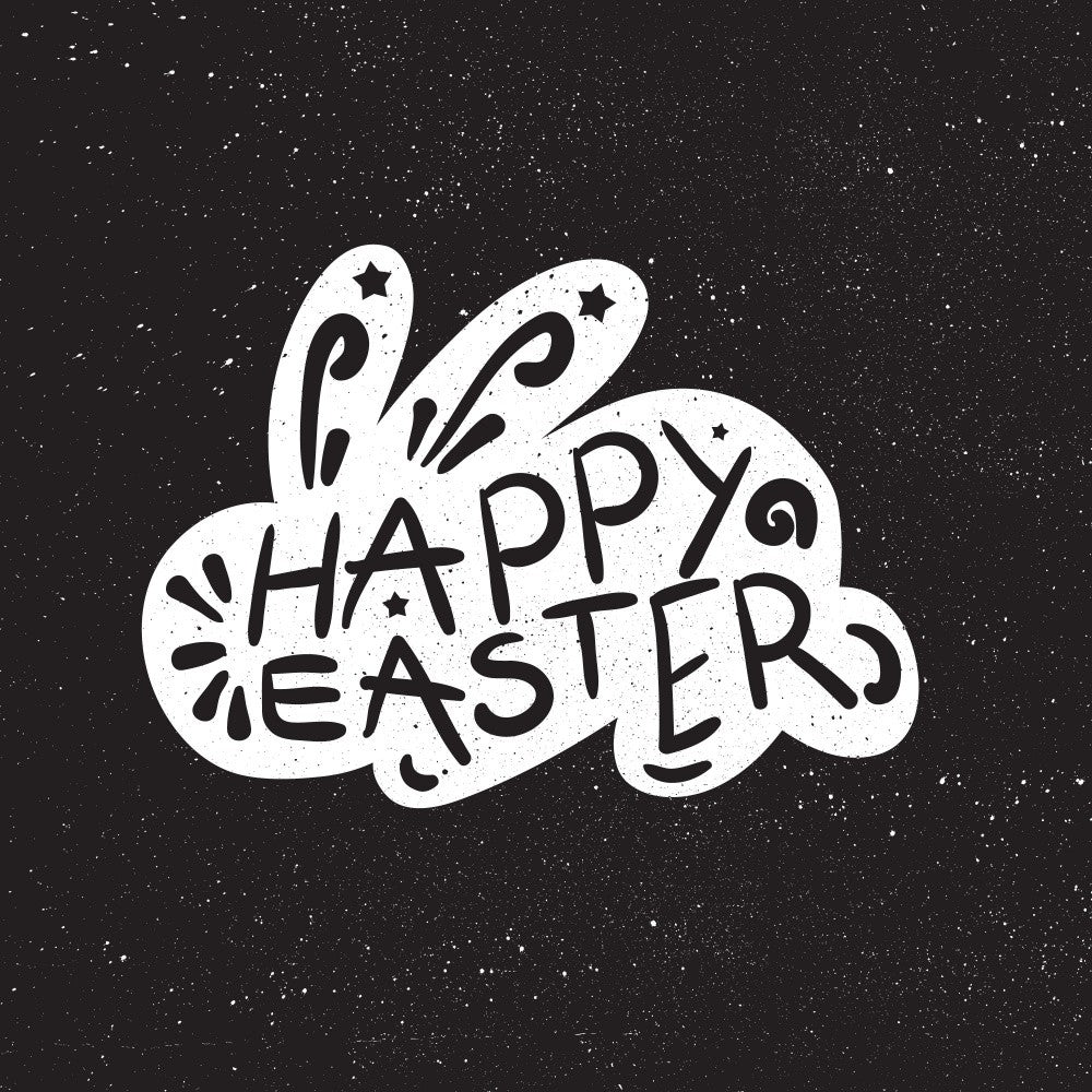 Happy Easter Rabbit Lettering Art