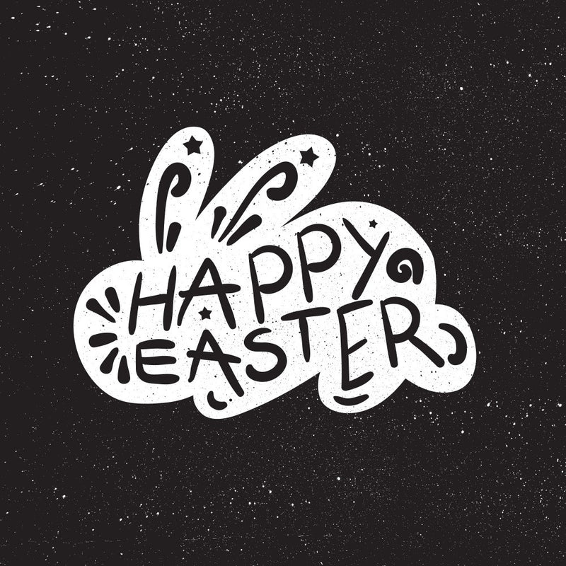 Happy Easter Rabbit Lettering Art