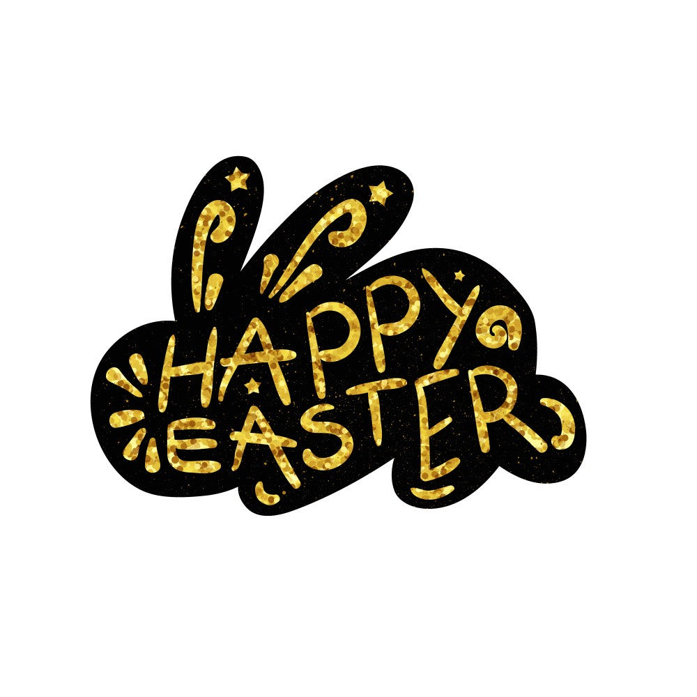 Happy Easter Rabbit Lettering Art