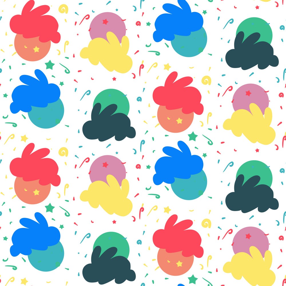 Happy Easter Rabbits Pattern