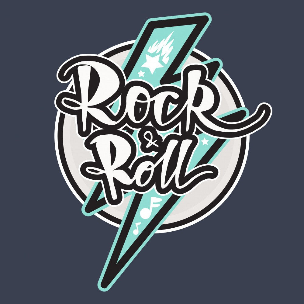 Rock 'n' Roll Kunst Musik Schriftzug