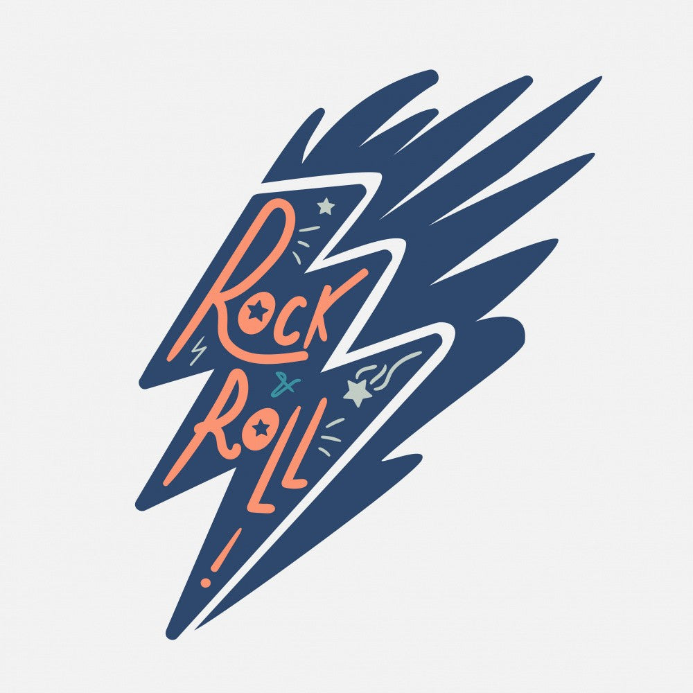 Rock N Roll Kunst Musik Schriftzug