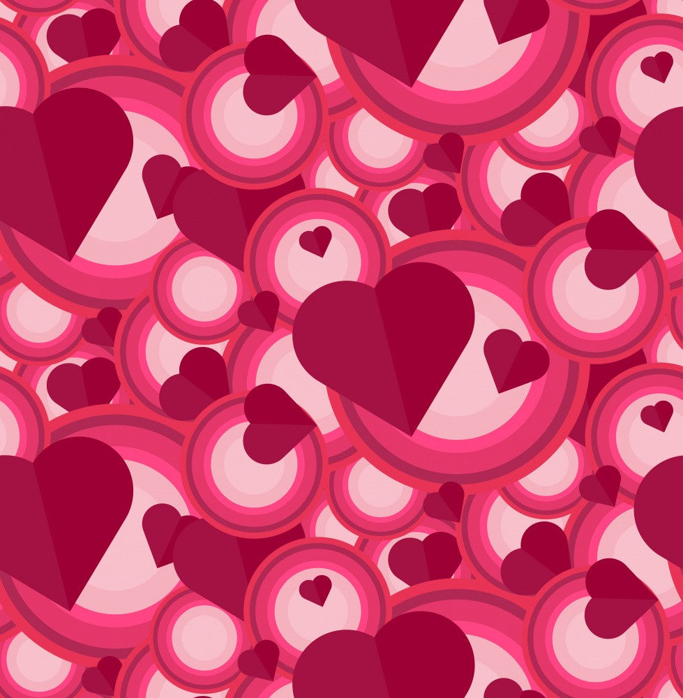 Romantic Pink and Red Hearts