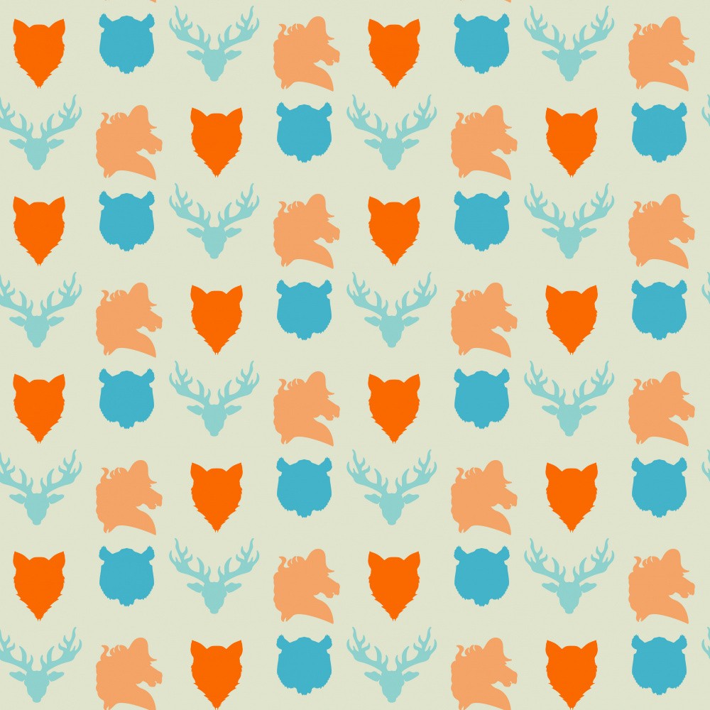 Wild Animals Heads Pattern