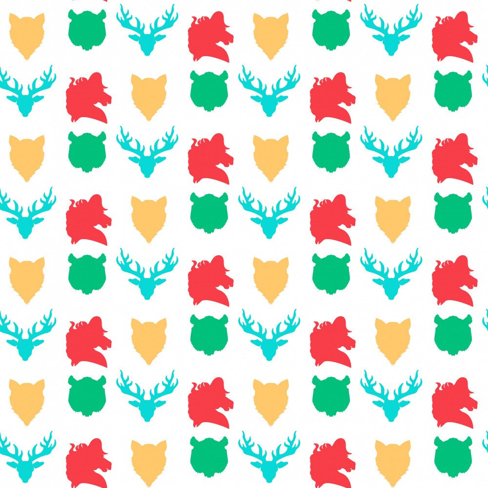 Wild Animals Heads Pattern