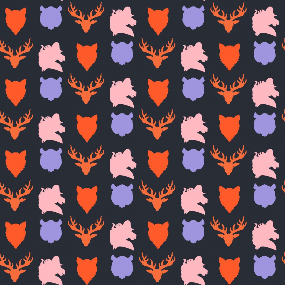 Wild Animals Heads Pattern