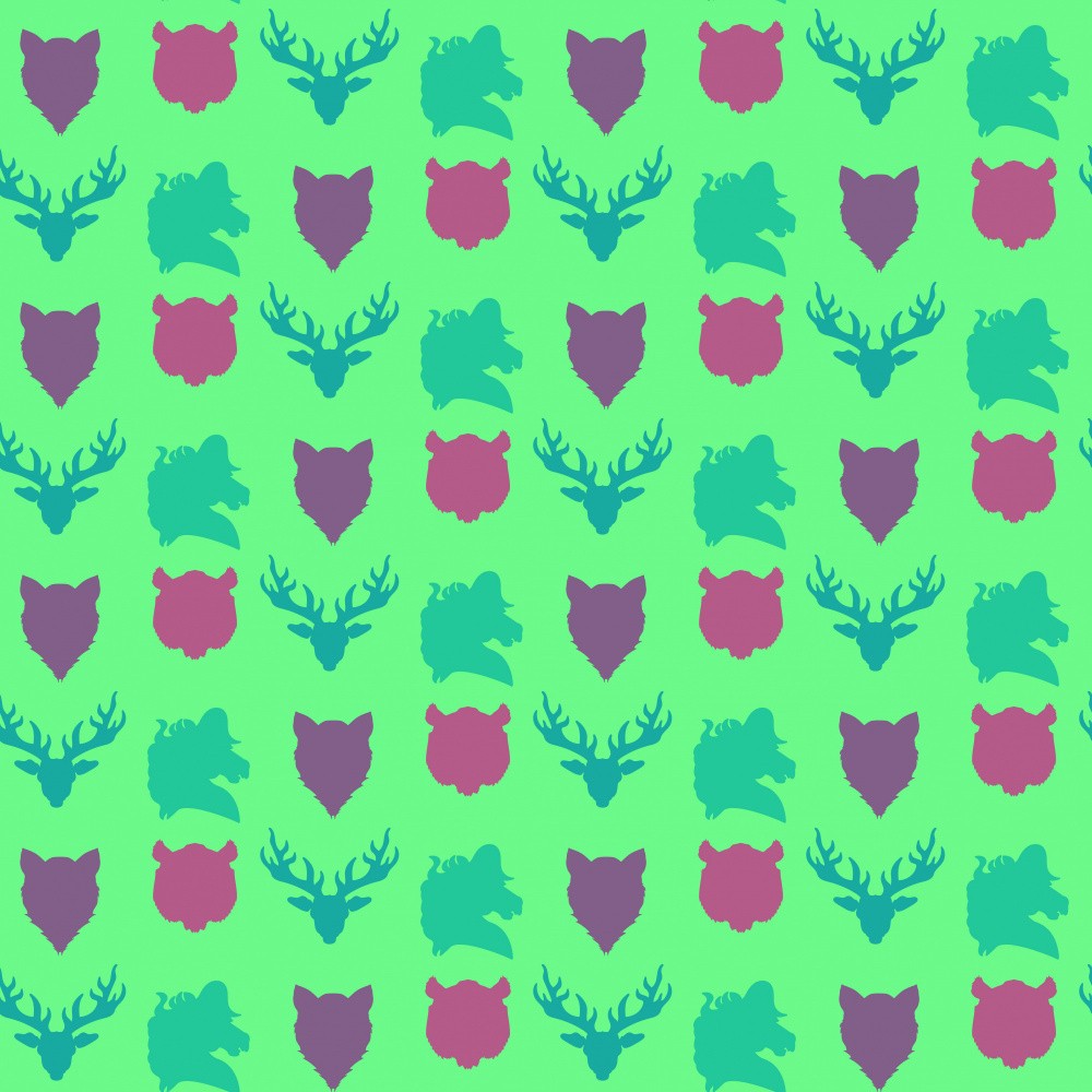 Wild Animals Heads Pattern