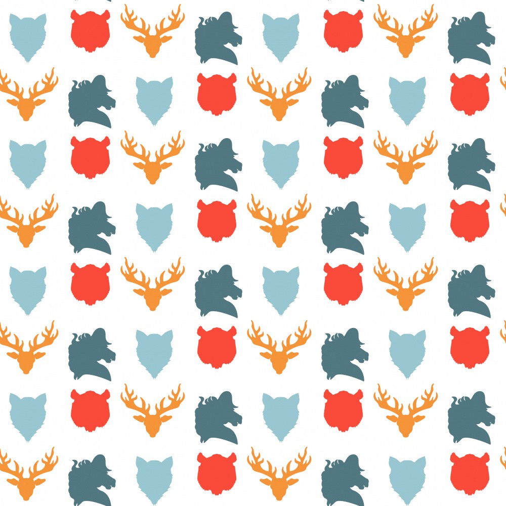 Wild Animals Heads Pattern