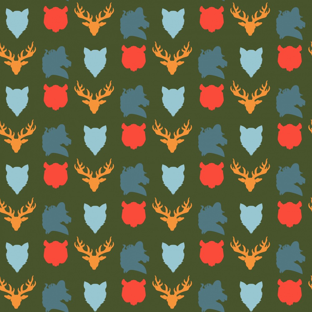Wild Animals Heads Pattern