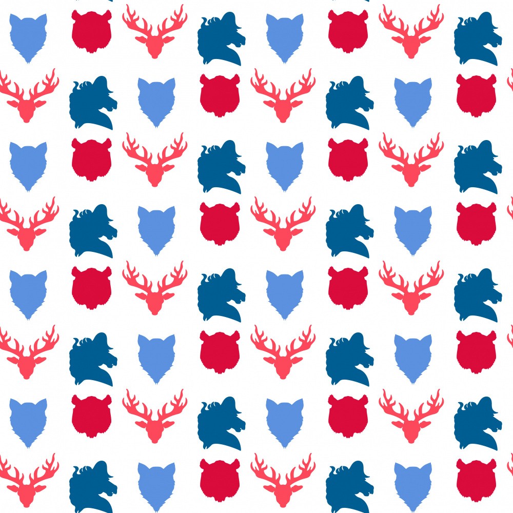 Wild Animals Heads Pattern