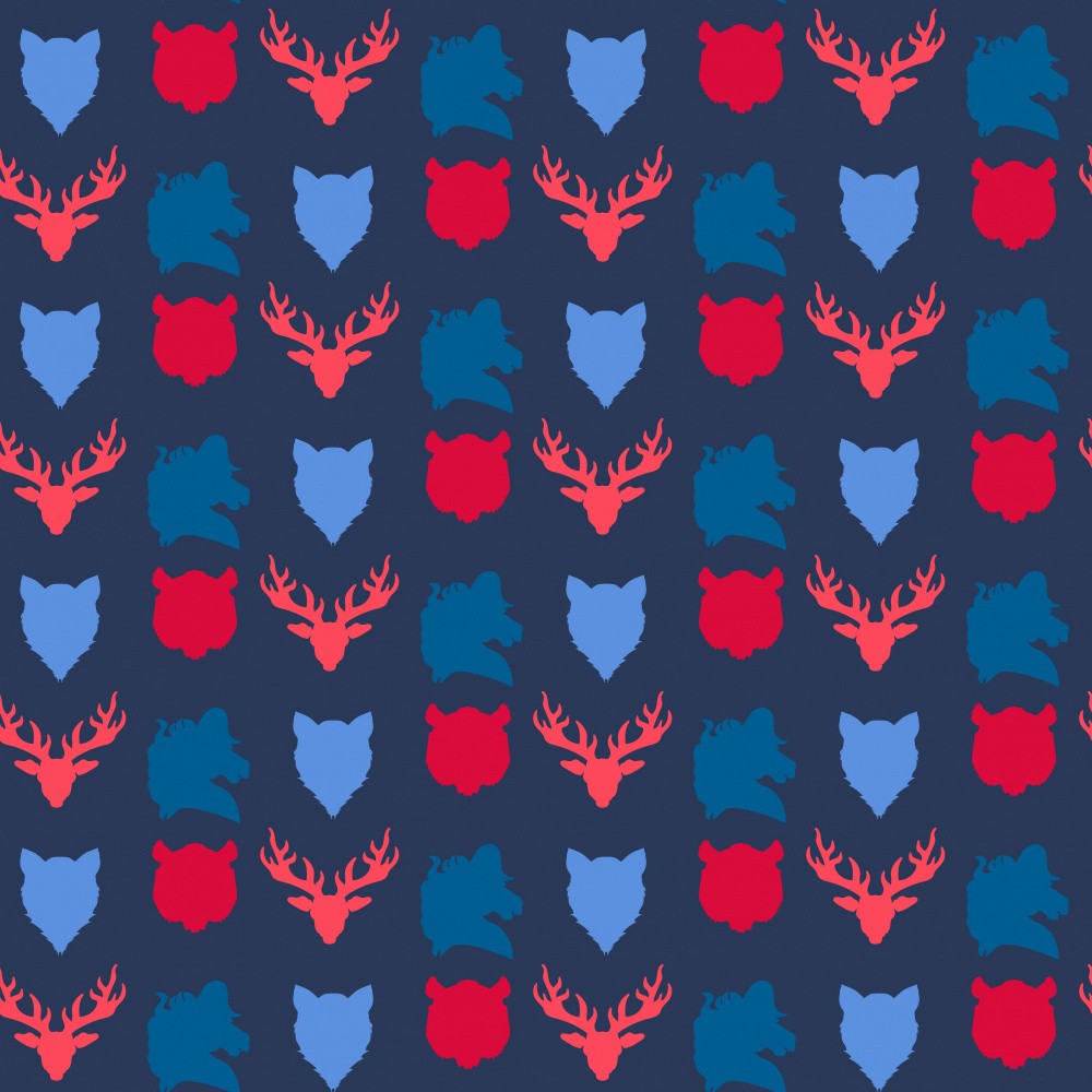 Wild Animals Heads Pattern