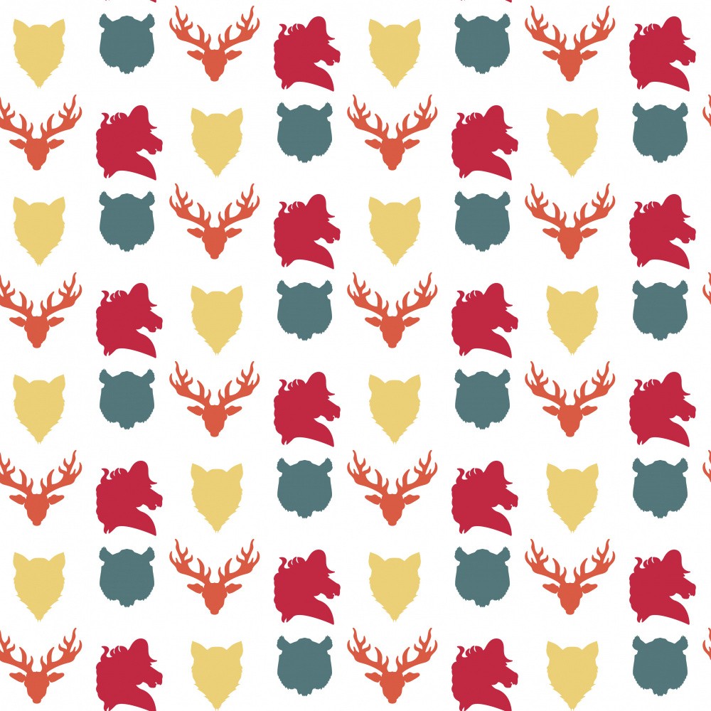 Wild Animals Heads Pattern