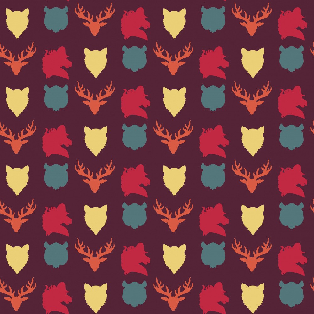 Wild Animals Heads Pattern