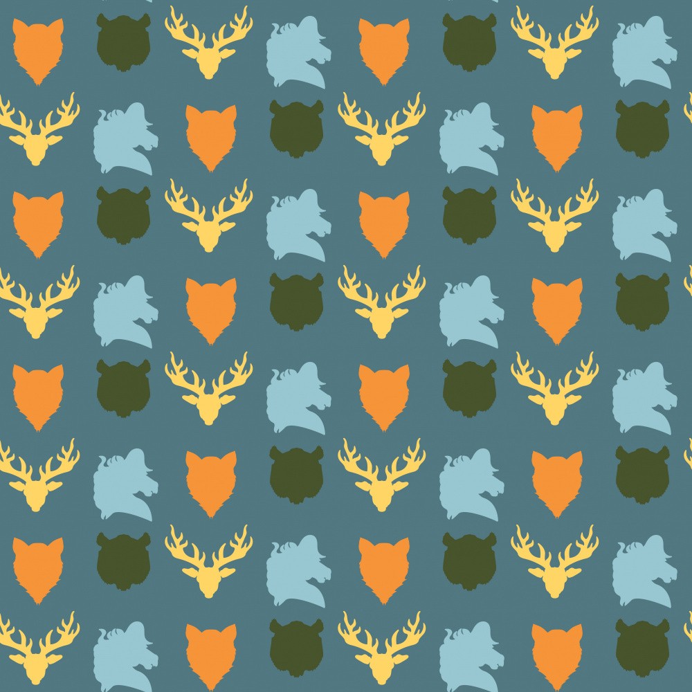 Wild Animals Heads Pattern