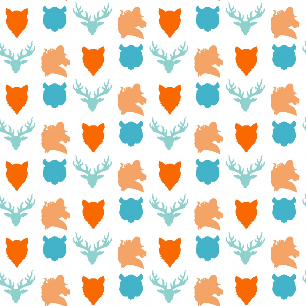 Wild Animals Heads Pattern
