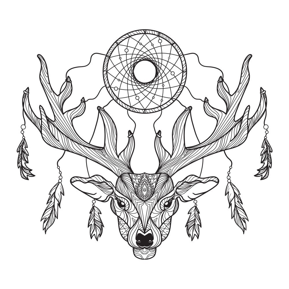 Wild My Stical Deer Line Art