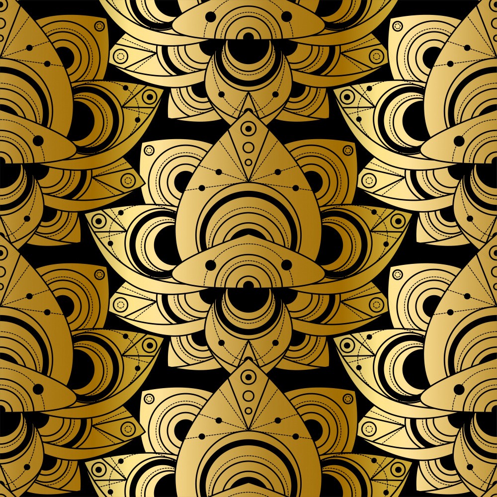 Golden Mandala Geometric Pattern