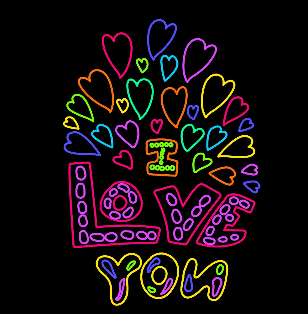 Neon Heart Burst