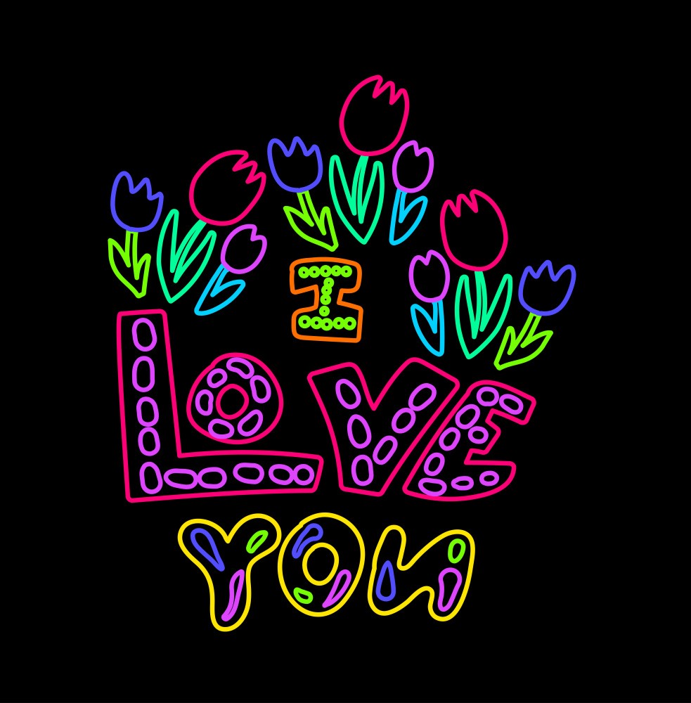 Neon Love Blooms