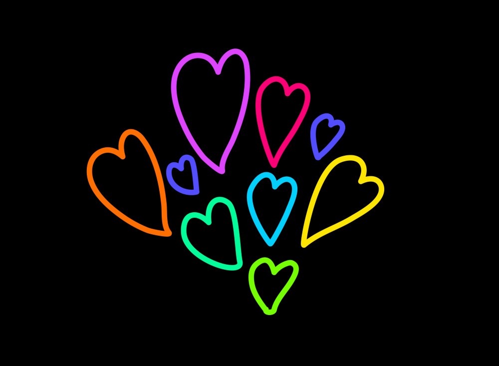 Neon Heart Bloom