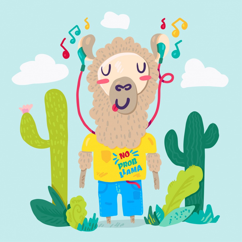 Funny Llama Character
