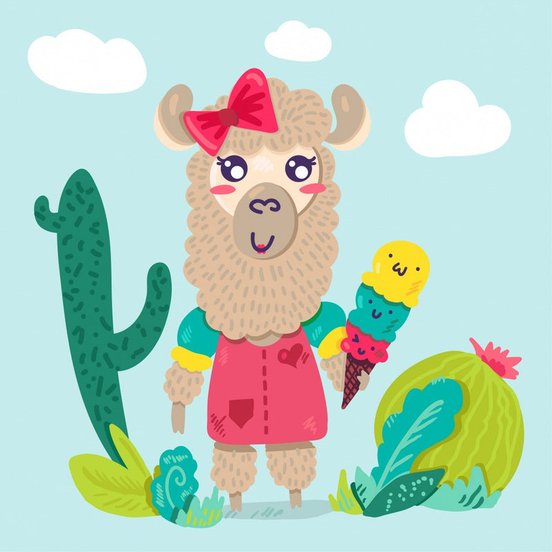 Funny Llama Character