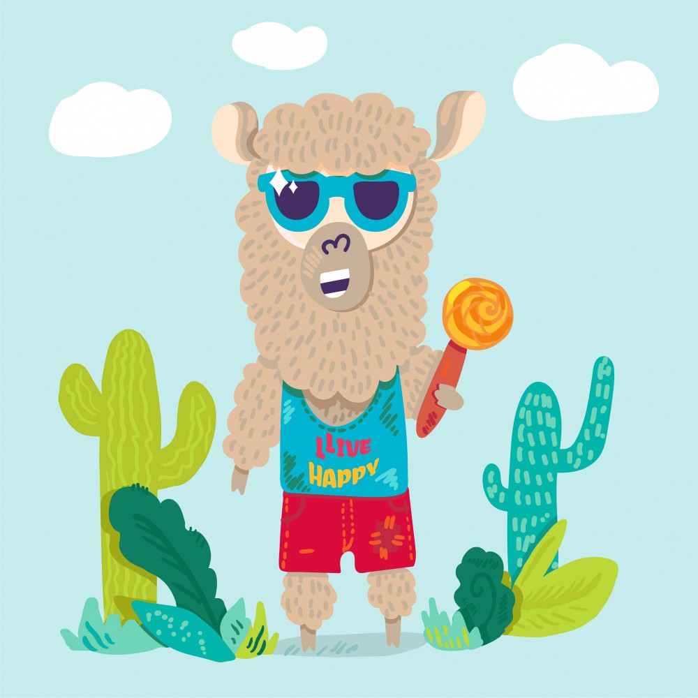 Funny Llama Character