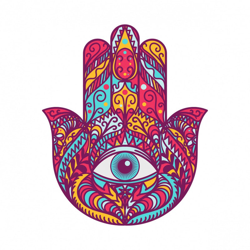 Vibrant Hamsa Hand Art