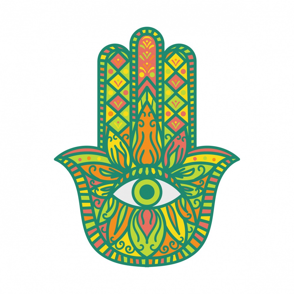 Vibrant Hamsa Hand Art