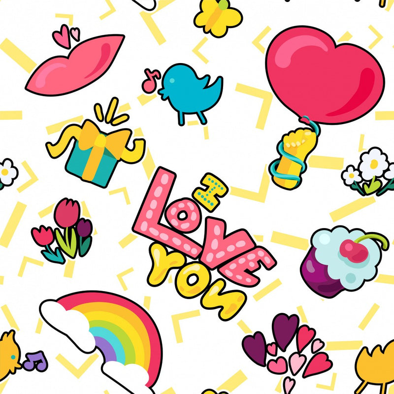 Colorful Stickers with Love Themes