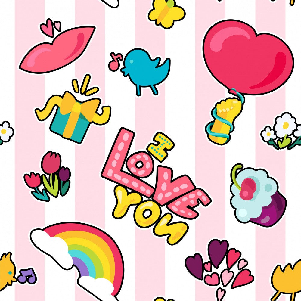 Colorful Stickers with Love Themes