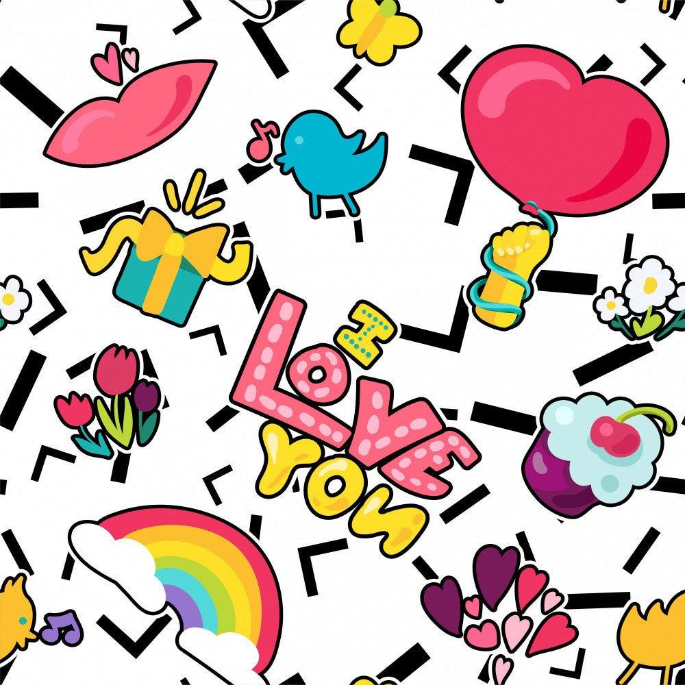 Colorful Stickers with Love Themes