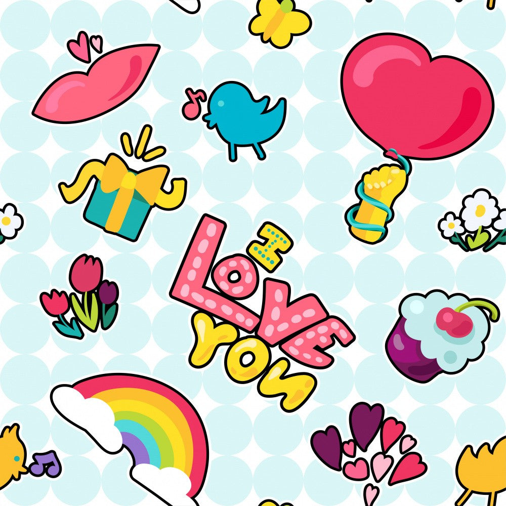 Colorful Stickers with Love Themes