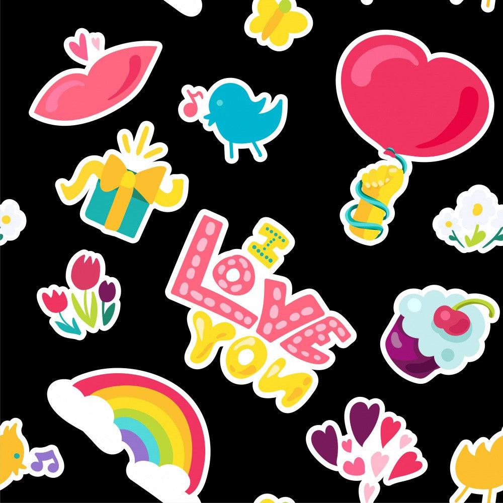 Colorful Stickers with Love Themes