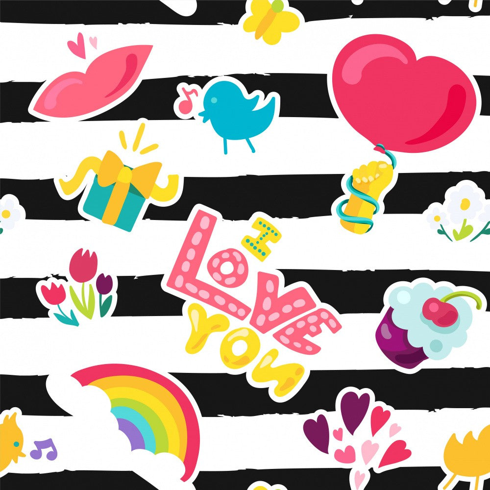 Colorful Stickers with Love Themes