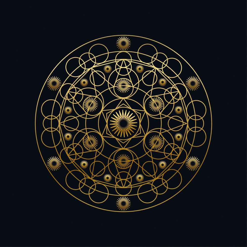 Golden Geometric Mandala Glow