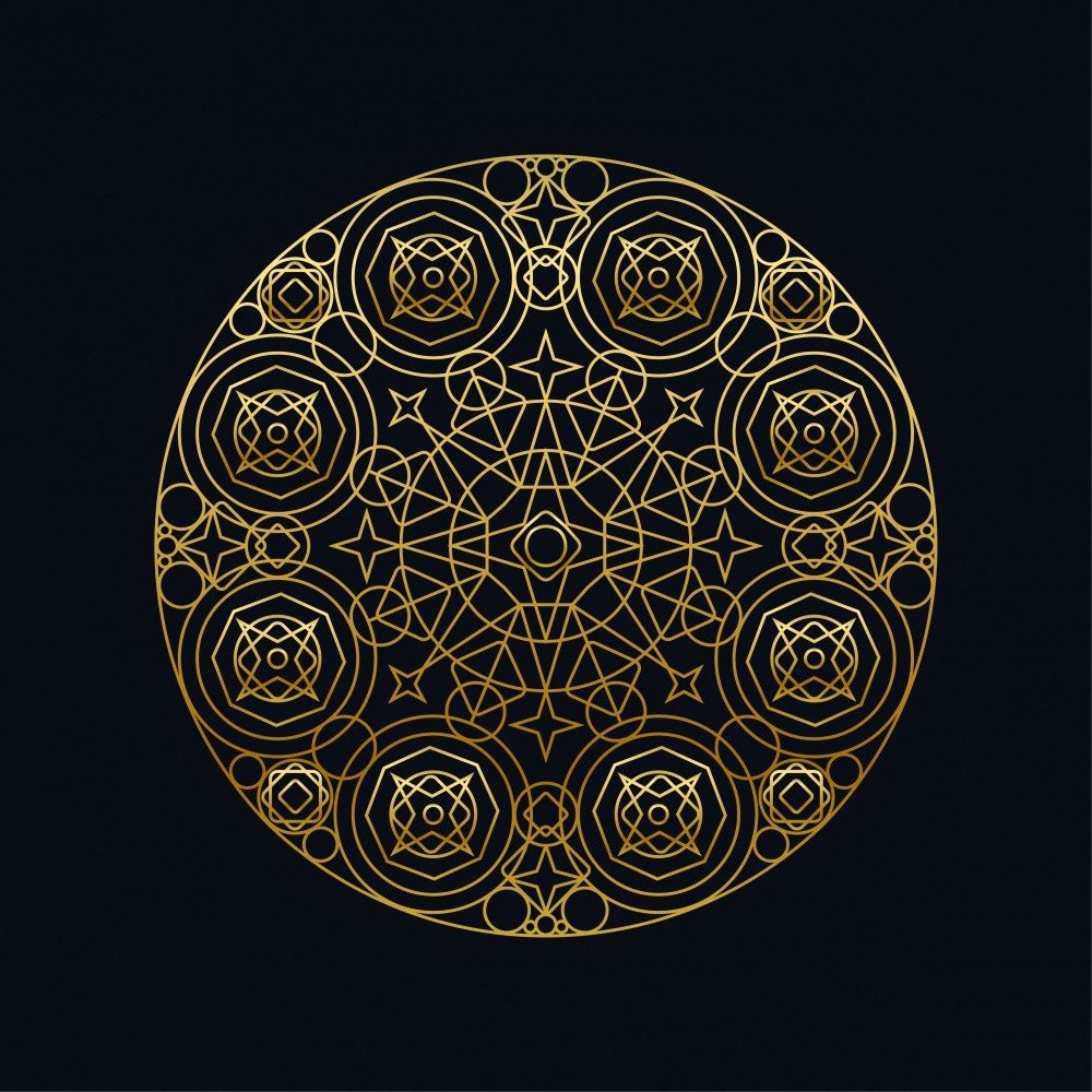 Golden Geometric Mandala Glow