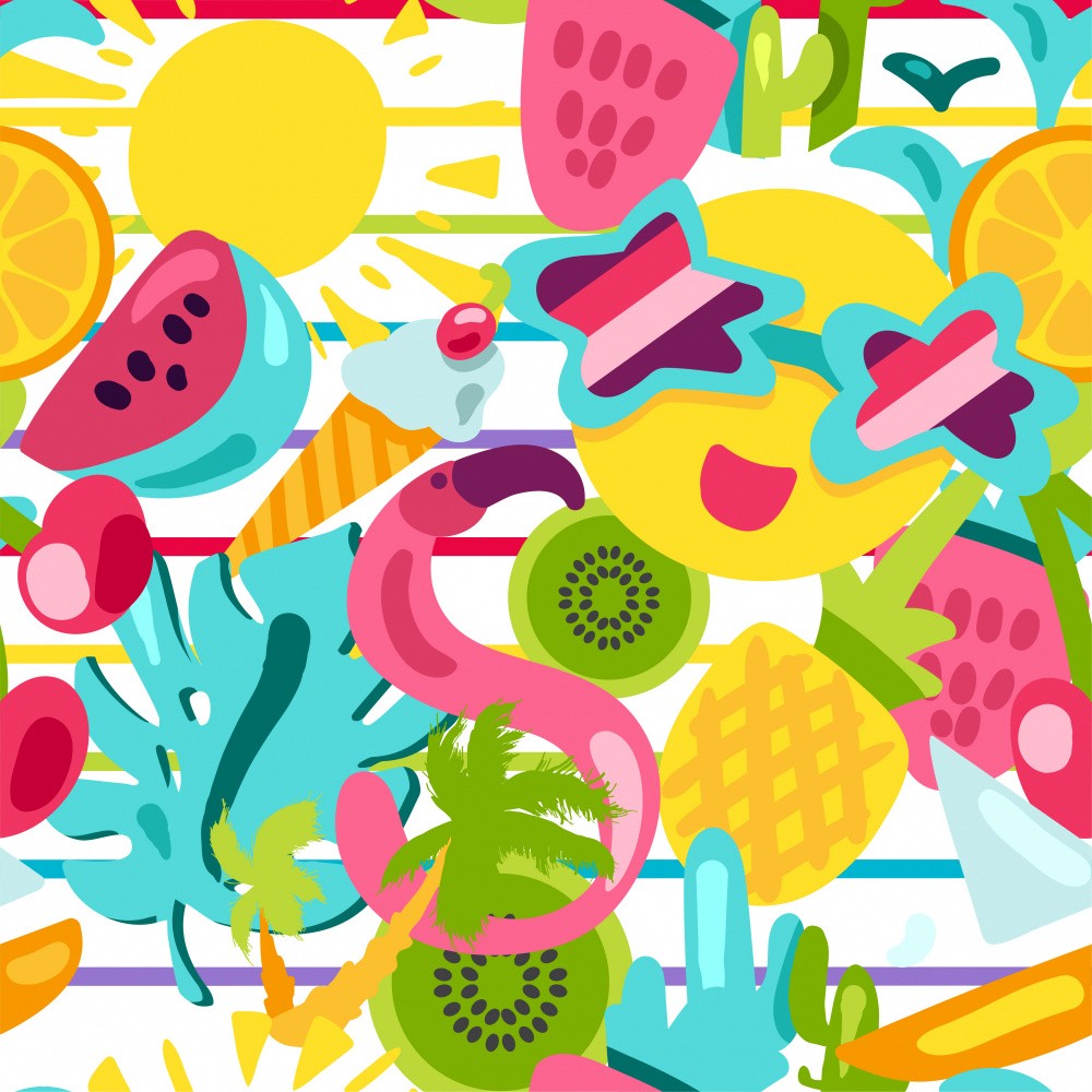 Playful Summer Theme With Colorful Fruit