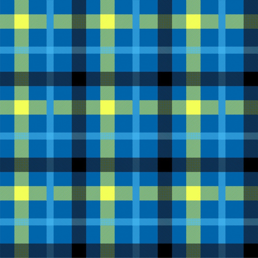 Vibrant Blue Tartan Pattern