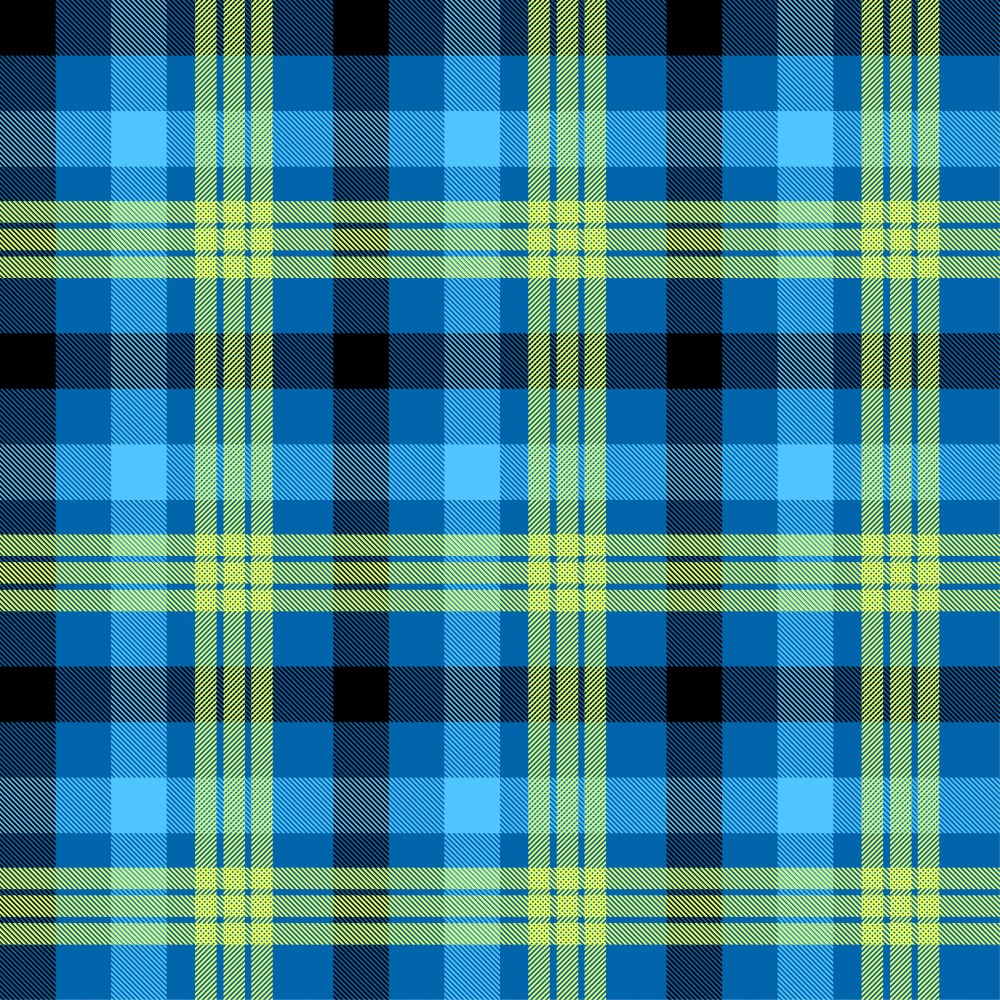 Vibrant Blue And Yellow Tartan Pattern